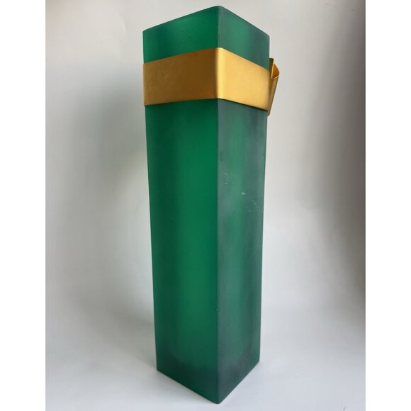 Martha Sturdy Resin Vase Rare Green Golden Bow - Picture 12 of 13